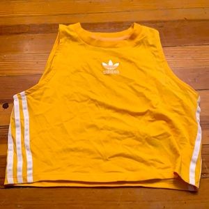 yellow adidas cropped top